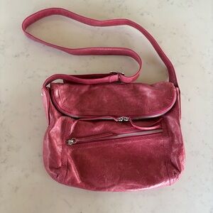 Hobo Leather Crossbody Fold Over Top Purse Bag